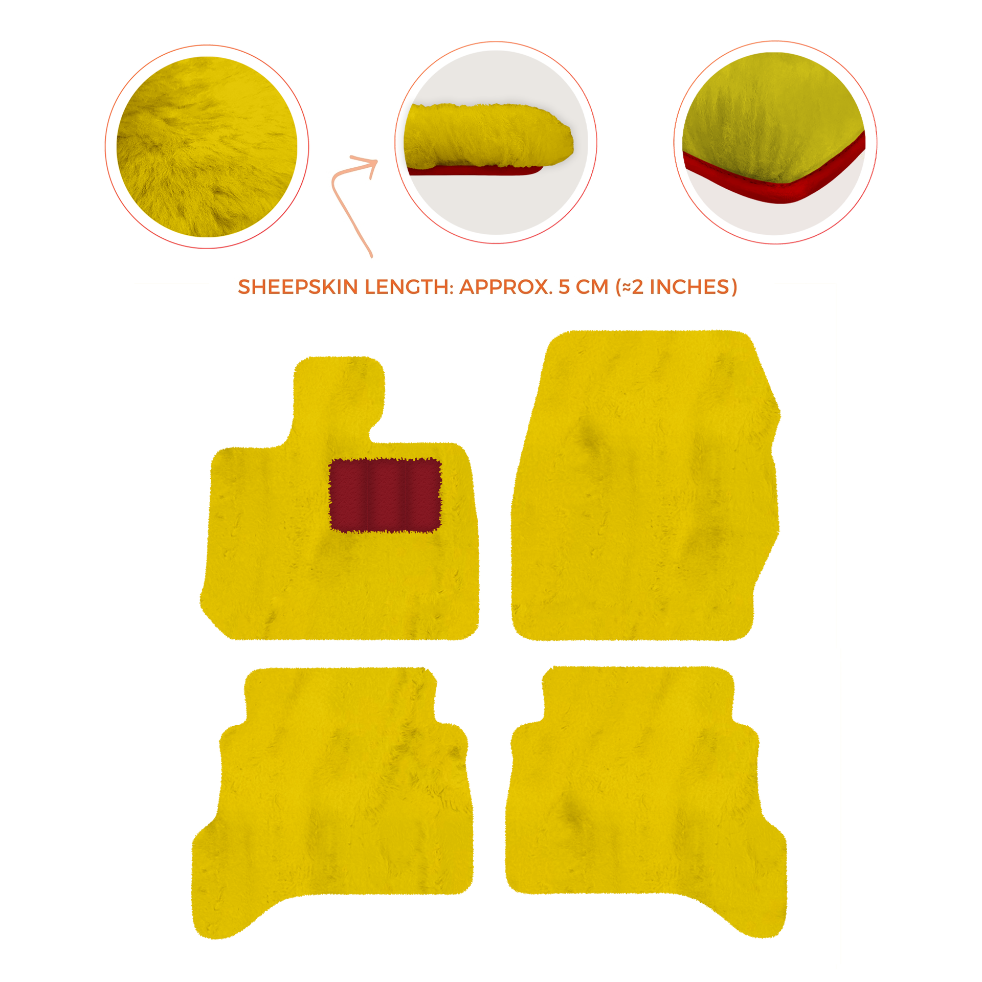 Premium Sheepskin Floor Mats for Land Rover Defender 90 (2007-2020)