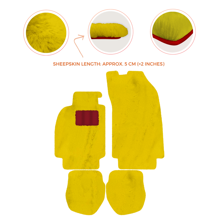 Sheepskin Floor Mats for Porsche 911 - 964 (1989-1994) - Sheepskin Length, Various Color Options