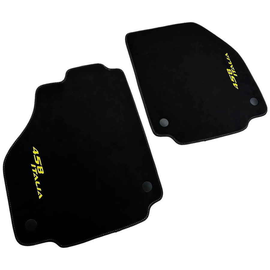 Alcantara Schwarze Autofußmatten für Ferrari 458 Italia (2009-2015) Gelb - AutoWin