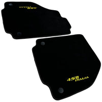 Alcantara Schwarze Autofußmatten für Ferrari 458 Italia (2009-2015) Gelb - AutoWin