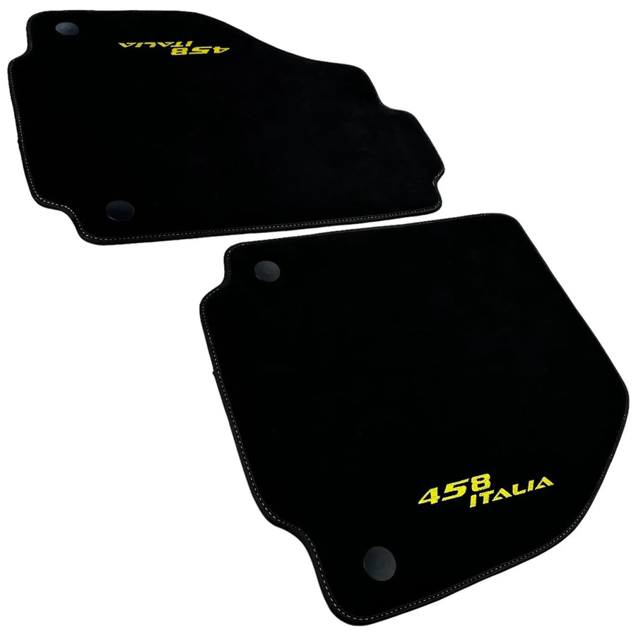 Alcantara Schwarze Autofußmatten für Ferrari 458 Italia (2009-2015) Gelb - AutoWin