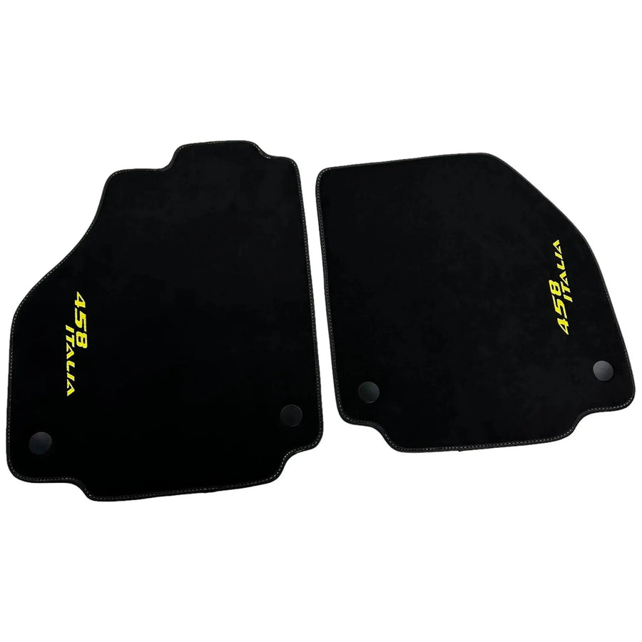 Alcantara Schwarze Autofußmatten für Ferrari 458 Italia (2009-2015) Gelb - AutoWin
