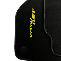 Alcantara Schwarze Autofußmatten für Ferrari 458 Italia (2009-2015) Gelb - AutoWin