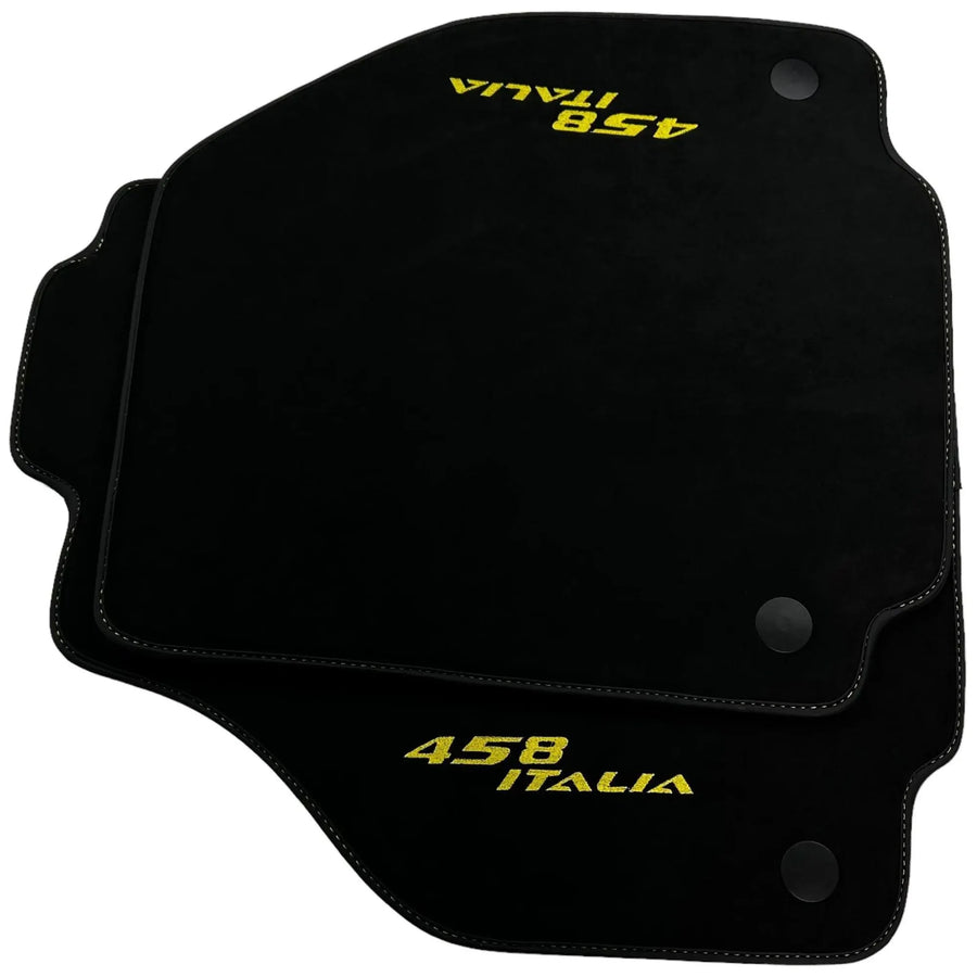 Alcantara Schwarze Autofußmatten für Ferrari 458 Italia (2009-2015) Gelb - AutoWin