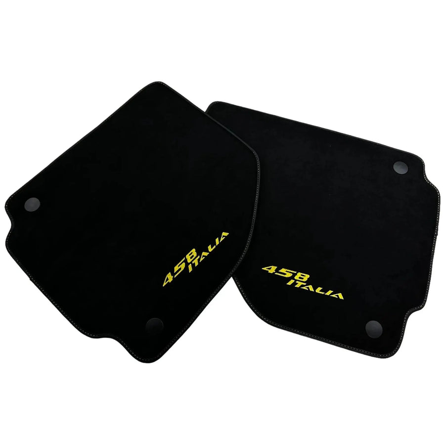 Alcantara Schwarze Autofußmatten für Ferrari 458 Italia (2009-2015) Gelb - AutoWin