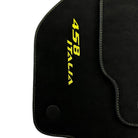 Alcantara Black Floor Mats For Ferrari 458 Italia (2009-2015) Yellow - AutoWin
