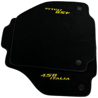 Alcantara Black Floor Mats For Ferrari 458 Italia (2009-2015) Yellow - AutoWin
