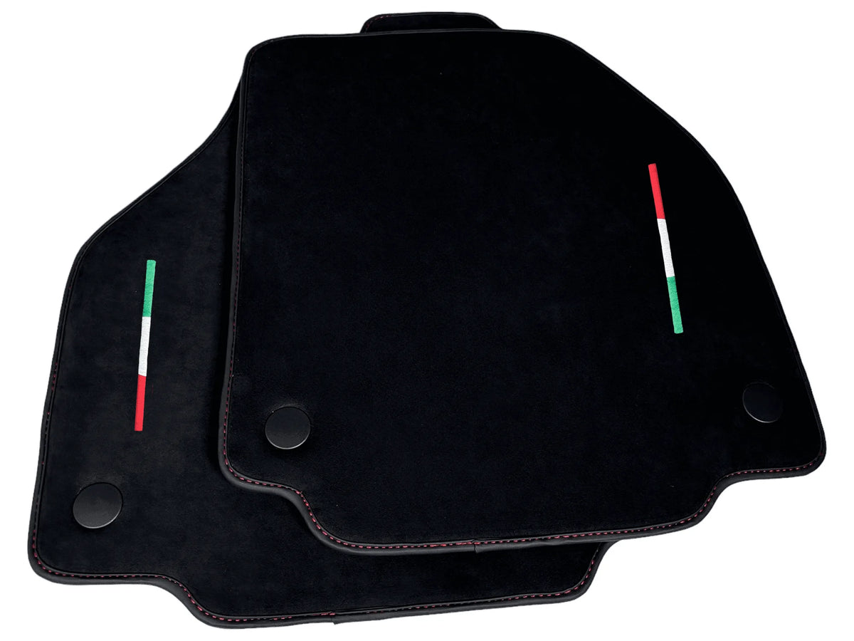 Alcantara Floor Mats for Ferrari 488 Spider 2016-2022 Red Sewing - AutoWin