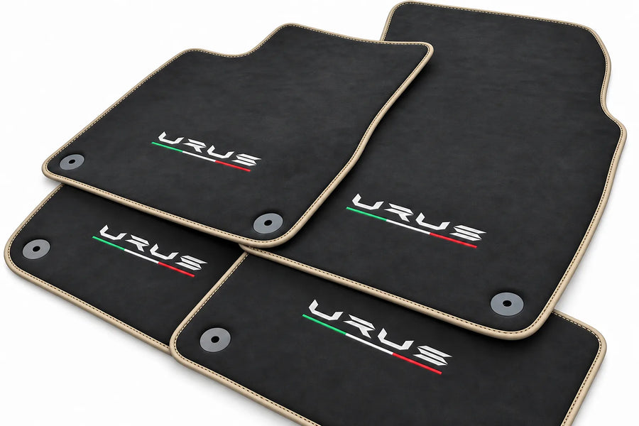 Alcantara Floor Mats For Lamborghini Urus Beige trim