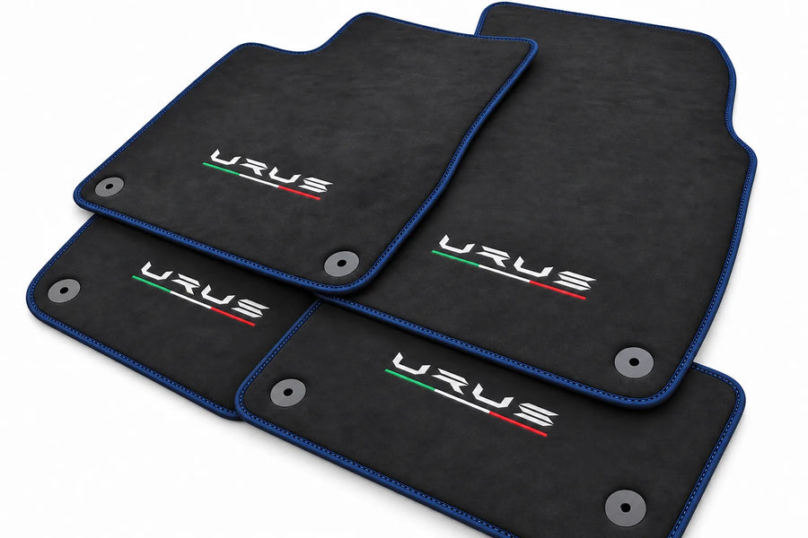 Alcantara Floor Mats For Lamborghini Urus Dark Blue trim