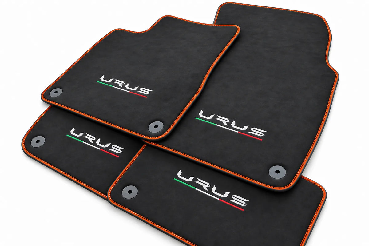 Alcantara Floor Mats For Lamborghini Urus Orange trim