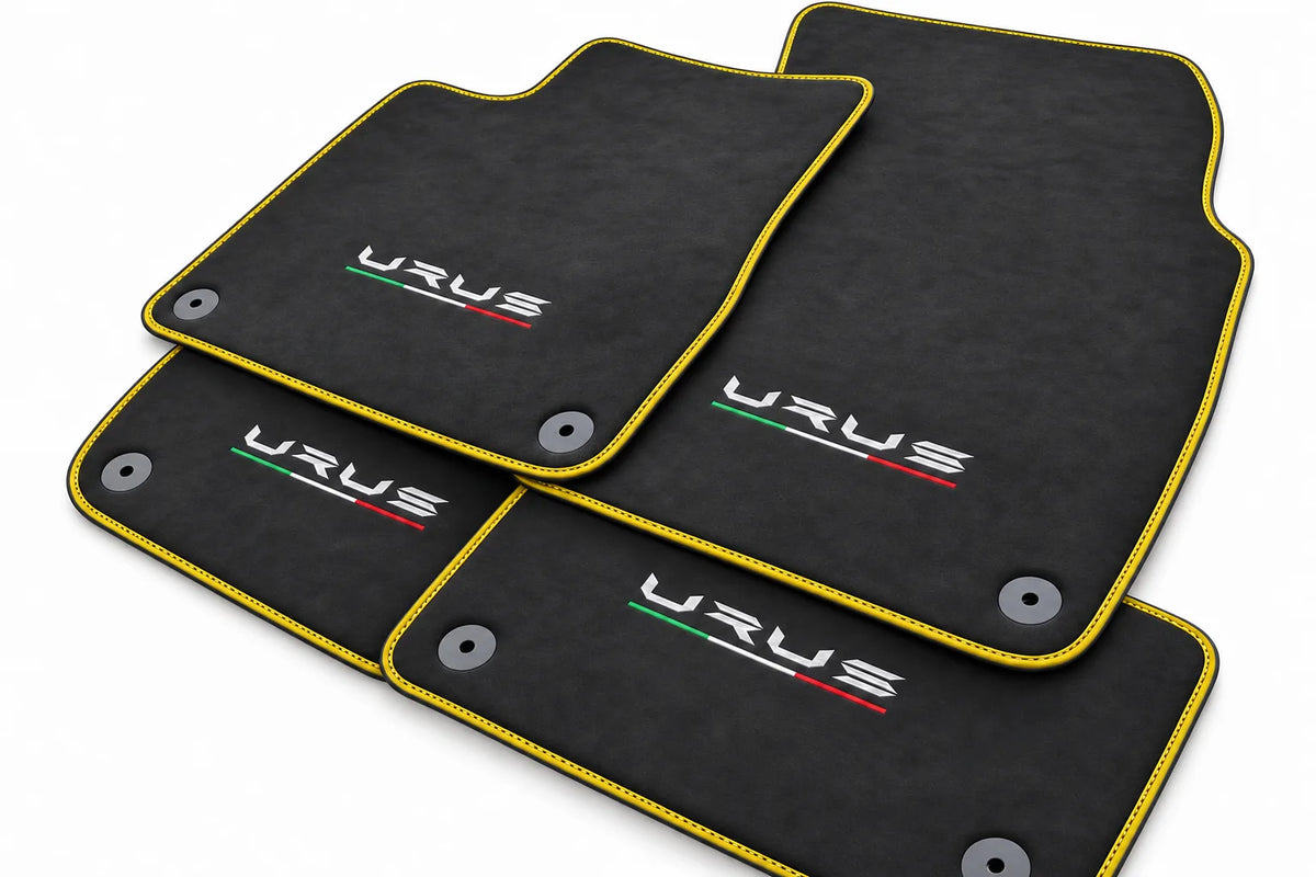 Alcantara Floor Mats For Lamborghini Urus Yellow trim