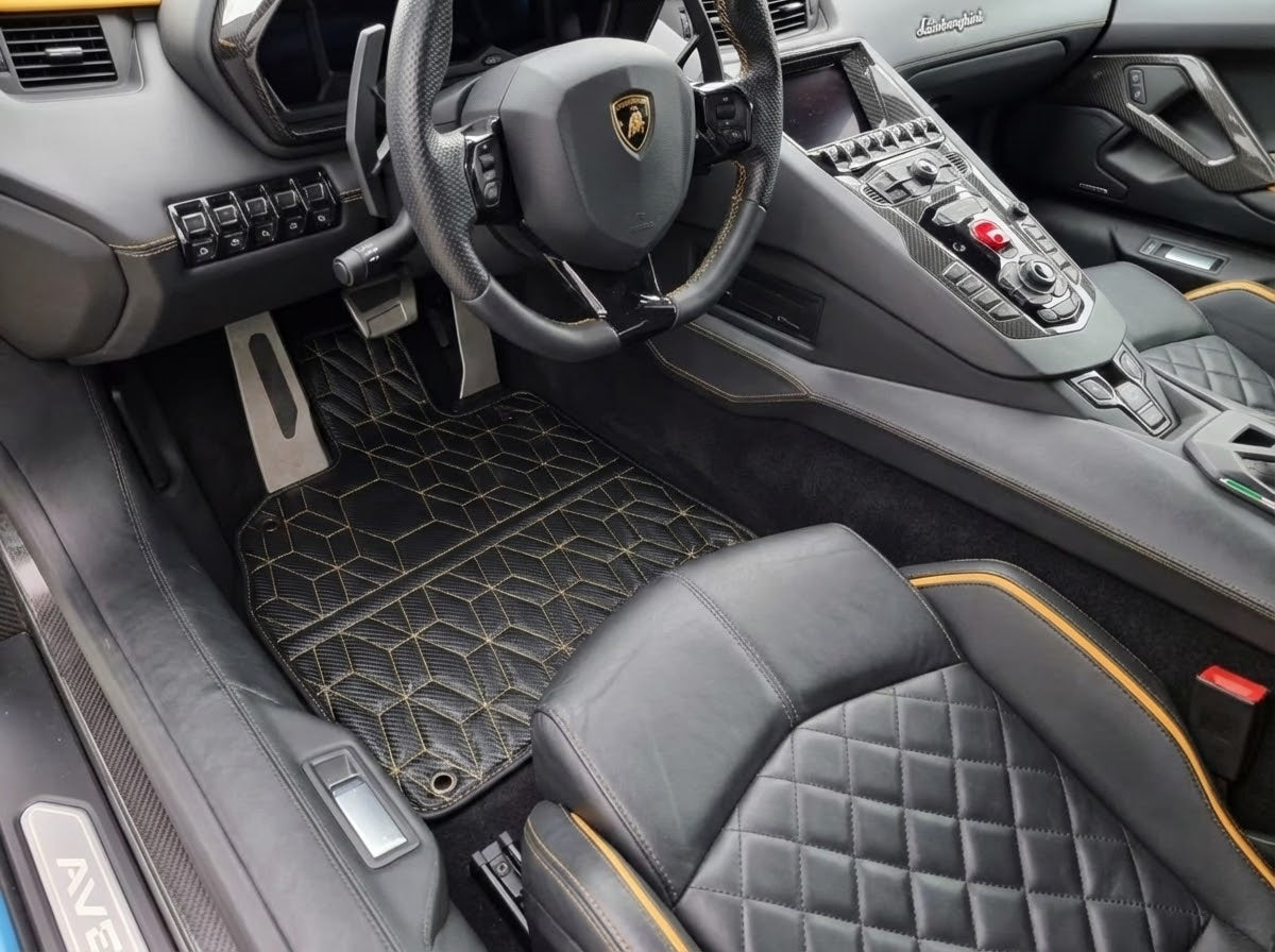 Tilpassbare karbonskinn teppematter for Lamborghini Aventador SVJ Limited Edition