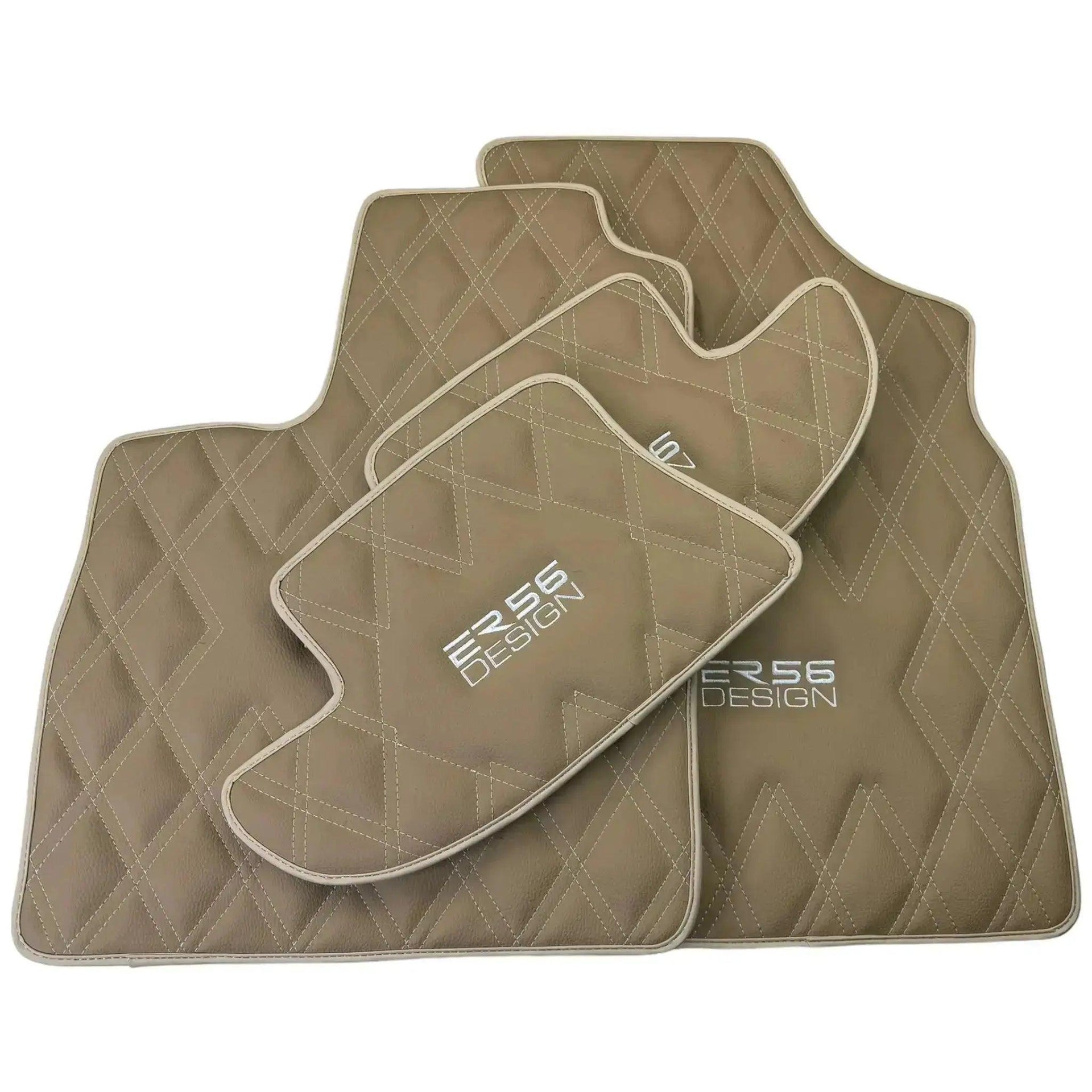 Beige Floor Mats for Bentley Continental GTC (2006–2011) with Leather | ER56 Design - AutoWin