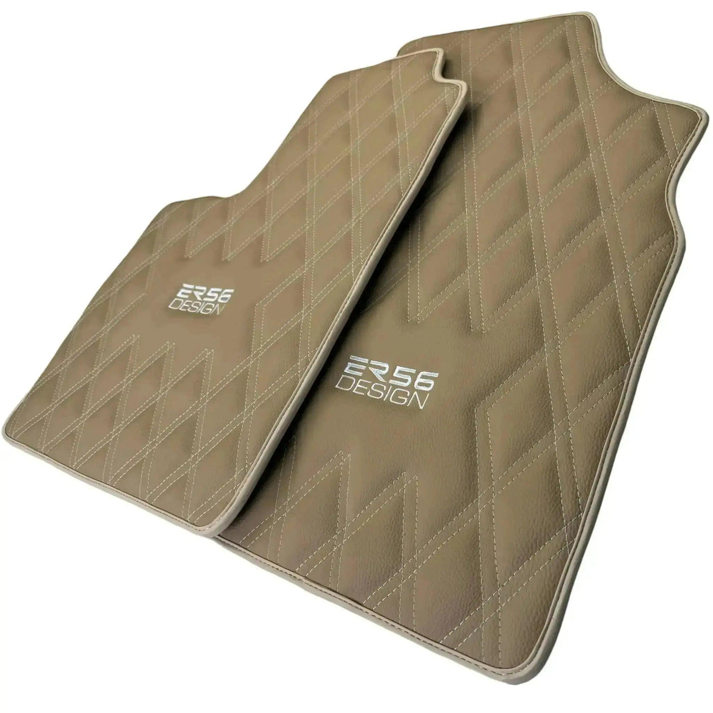 Beige Floor Mats for Bentley Continental GTC (2011–2018) with Leather | ER56 Design - AutoWin