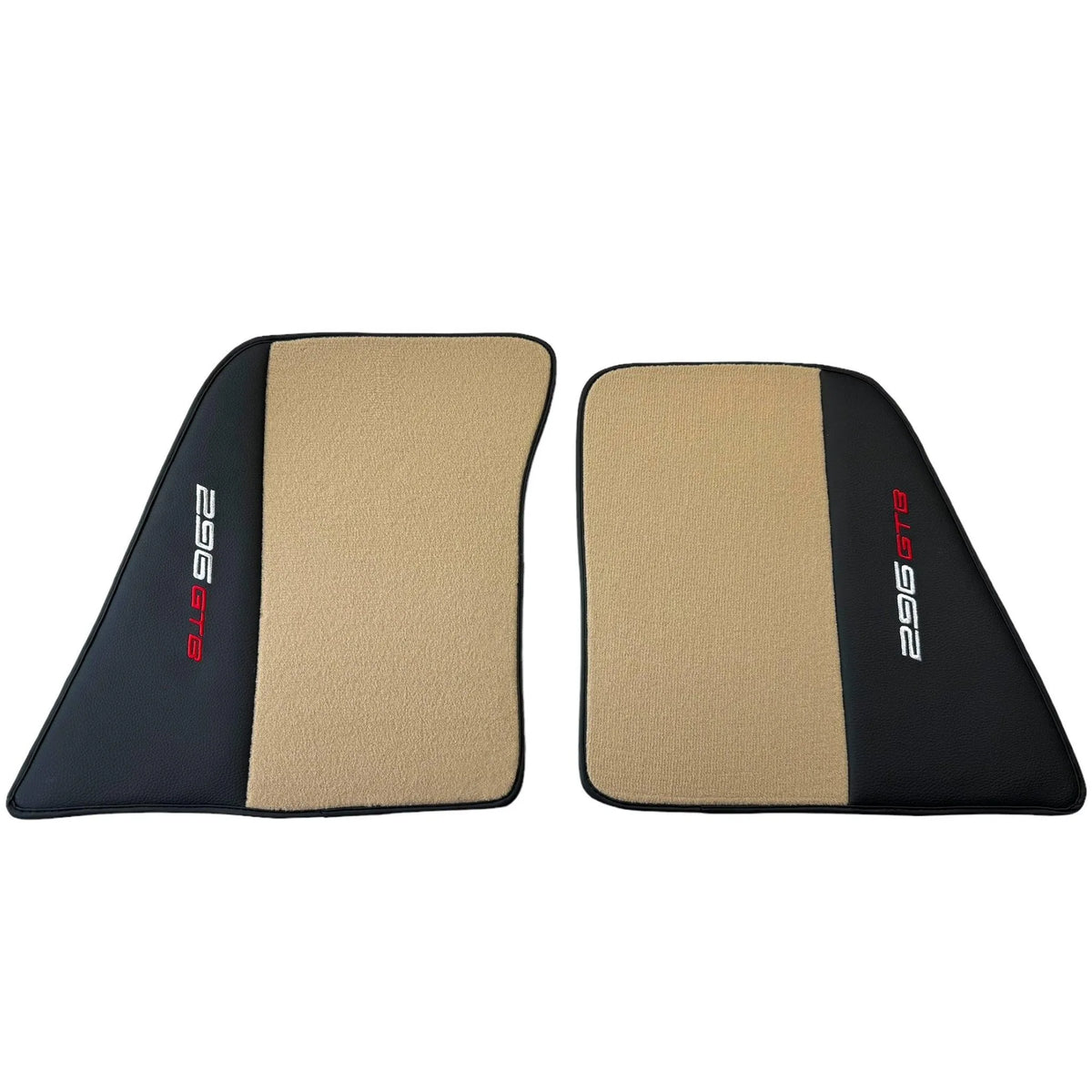 Beige Floor Mats for Ferrari 296 GTB (2022-2027) with Leather - AutoWin