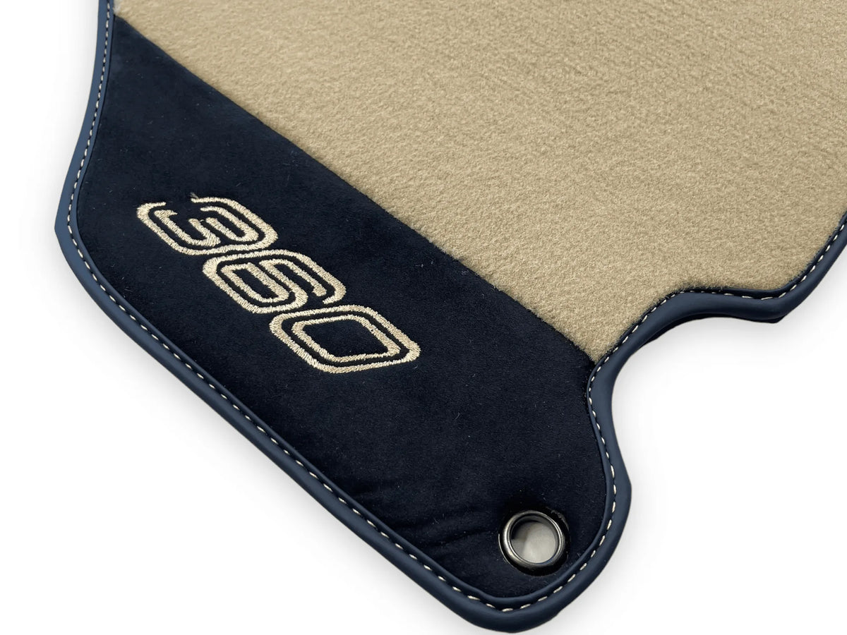 Beige Floor Mats For Ferrari 360 Modena 1999-2005 With Alcantara Leather - AutoWin