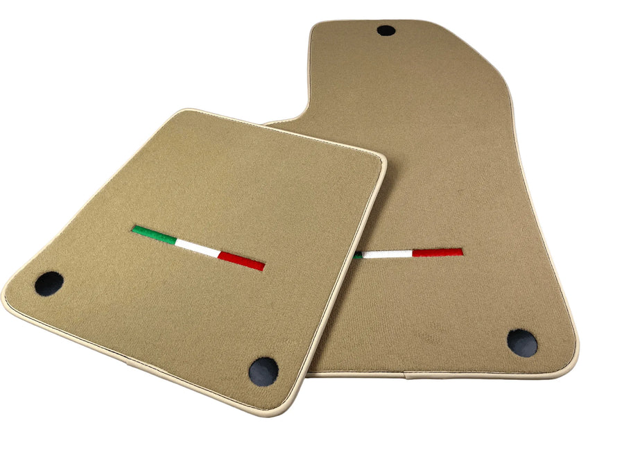 Beige Floor Mats For Ferrari 612 Scaglietti 2005-2011 Italian Edition - AutoWin