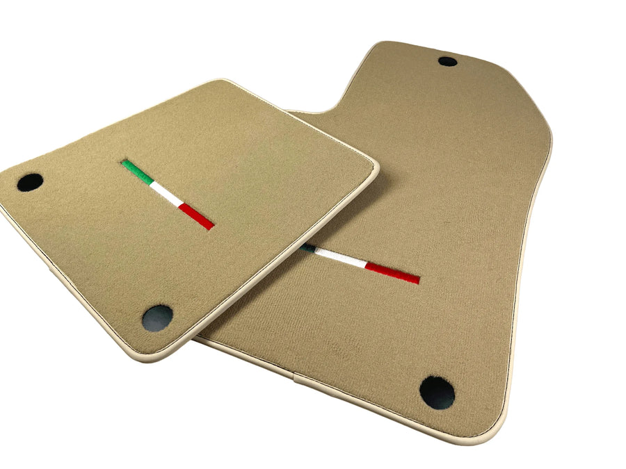 Beige Floor Mats For Ferrari 612 Scaglietti 2005-2011 Italian Edition - AutoWin