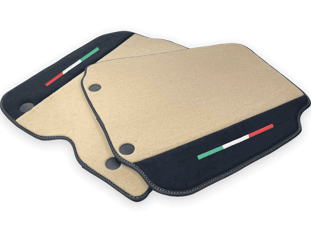 Beige Floor Mats For Ferrari 812 GTS (2019-2023) With Alcantara Leather