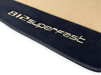 Beige Floor Mats For Ferrari 812 Superfast With Alcantara Leather - AutoWin