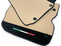 Beige Floor Mats For Ferrari 812 Superfast With Alcantara Leather