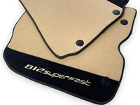 Beige Floor Mats For Ferrari 812 Superfast With Alcantara Leather - AutoWin