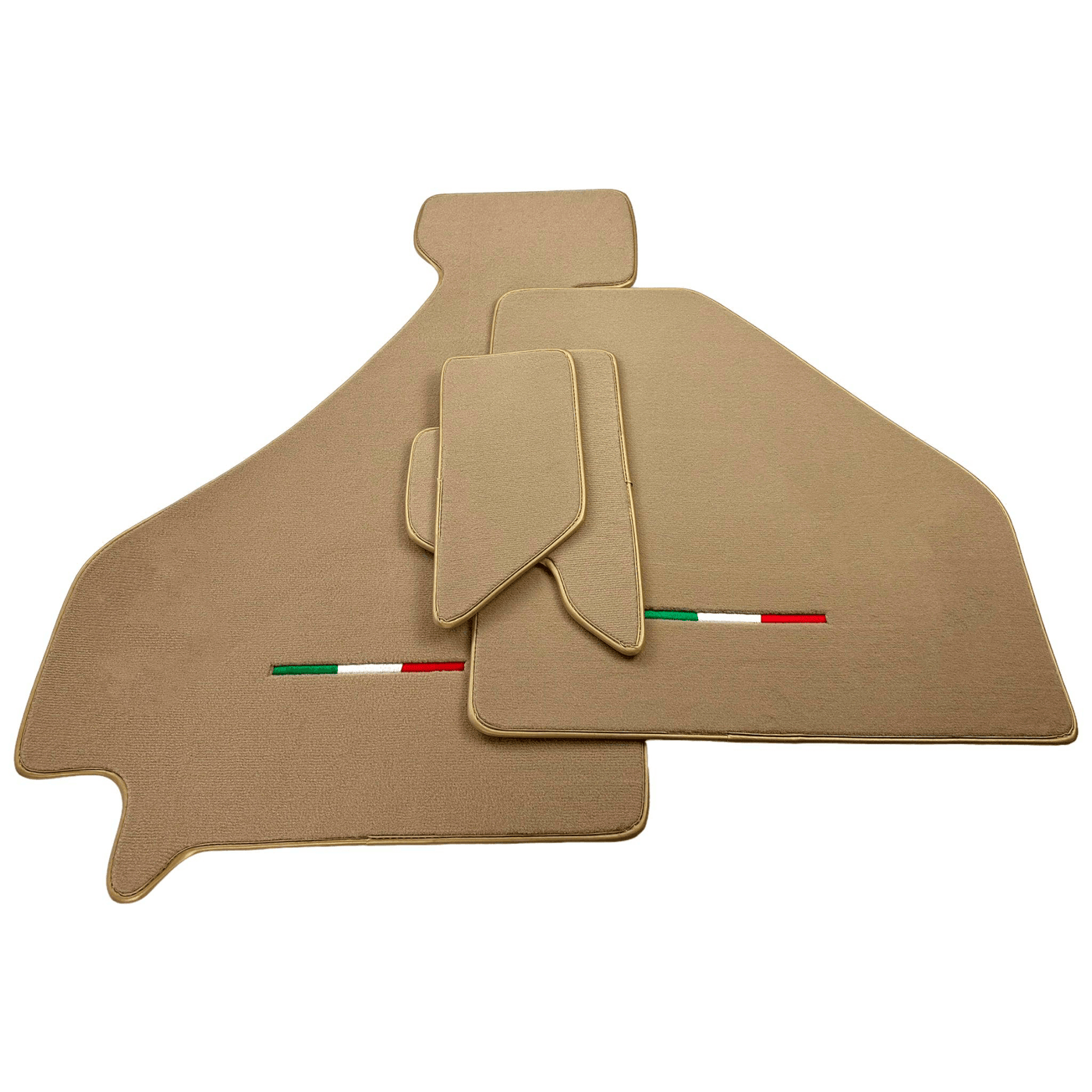 Beige Floor Mats For Ferrari F355 1994-1999 | Golden Color Trim - AutoWin
