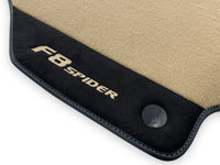 Beige Bilmatter For Ferrari F8 Spider 2019-2022 Med Alcantara Lær - AutoWin