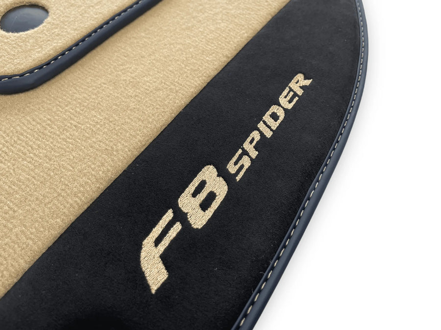 Beige Bilmatter For Ferrari F8 Spider 2019-2022 Med Alcantara Lær - AutoWin