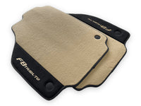 Beige Floor Mats For Ferrari F8 Tributo 2019-2022 With Alcantara Leather - AutoWin