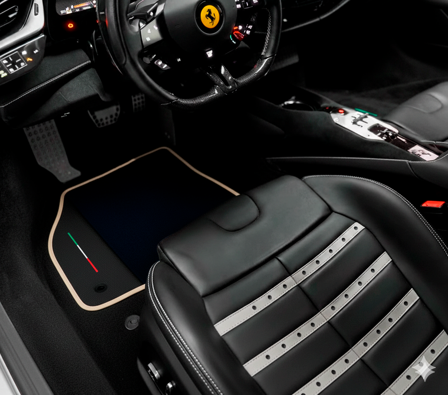 Svart Bilmatter for Ferrari SF90 Stradale (2019-2024) med