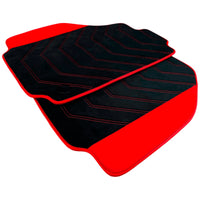 Black Alcantara Floor Mats for Ferrari 458 Speciale (2012-2015) with Red Alcantara Accents