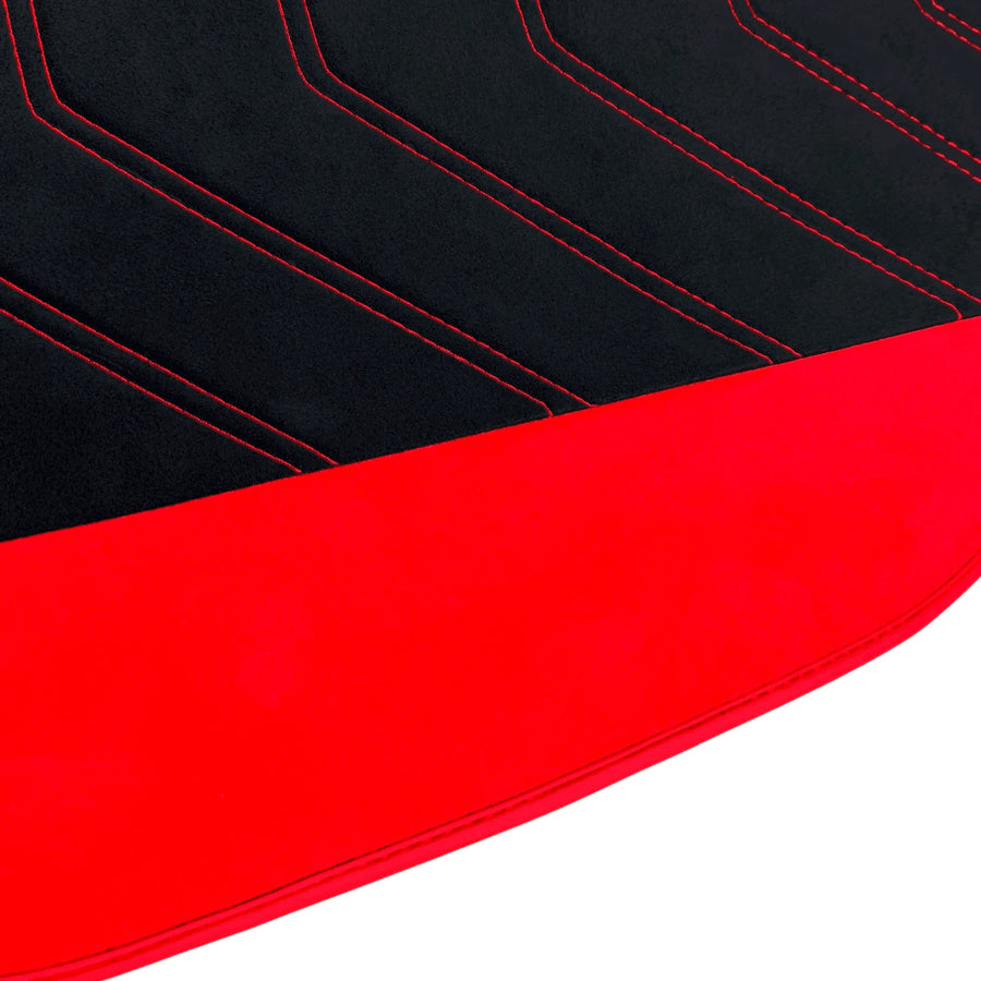 Black Alcantara Floor Mats for Ferrari 458 Speciale (2012-2015) with Red Alcantara Accents