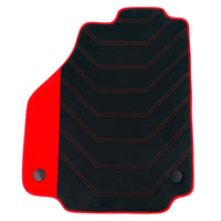Black Alcantara Floor Mats for Ferrari 458 Spider (2012-2015) with Red Alcantara Accents
