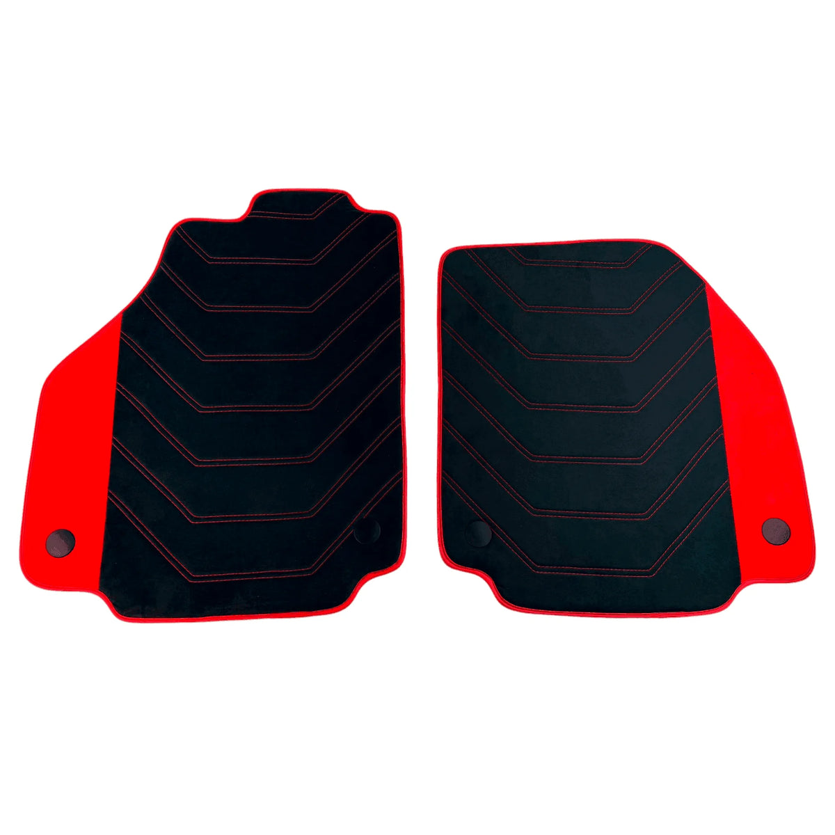 Black Alcantara Floor Mats for Ferrari 458 Spider (2012-2015) with Red Alcantara Accents