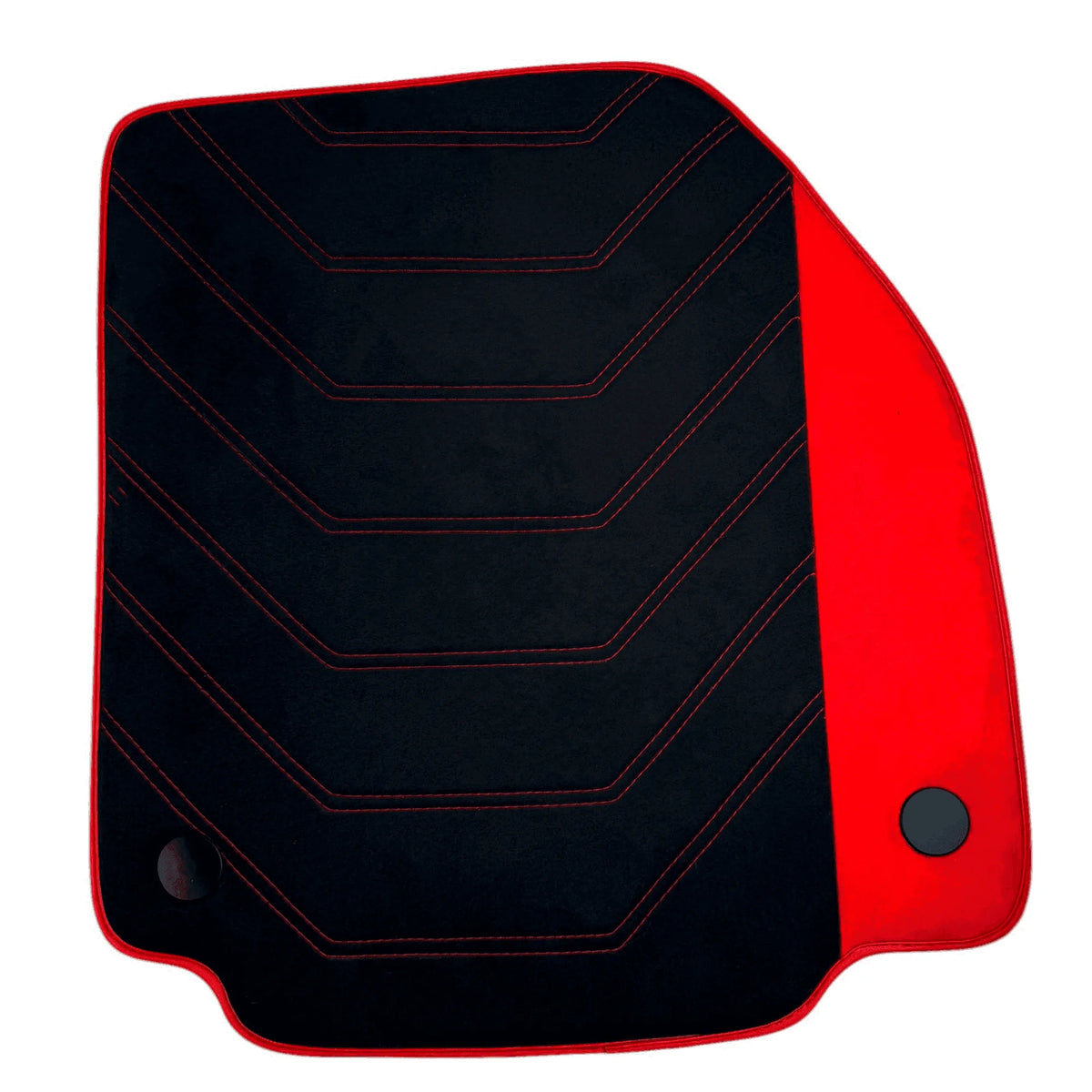 Black Alcantara Floor Mats for Ferrari 488 Spider (2016-2022) with Red Alcantara Accents