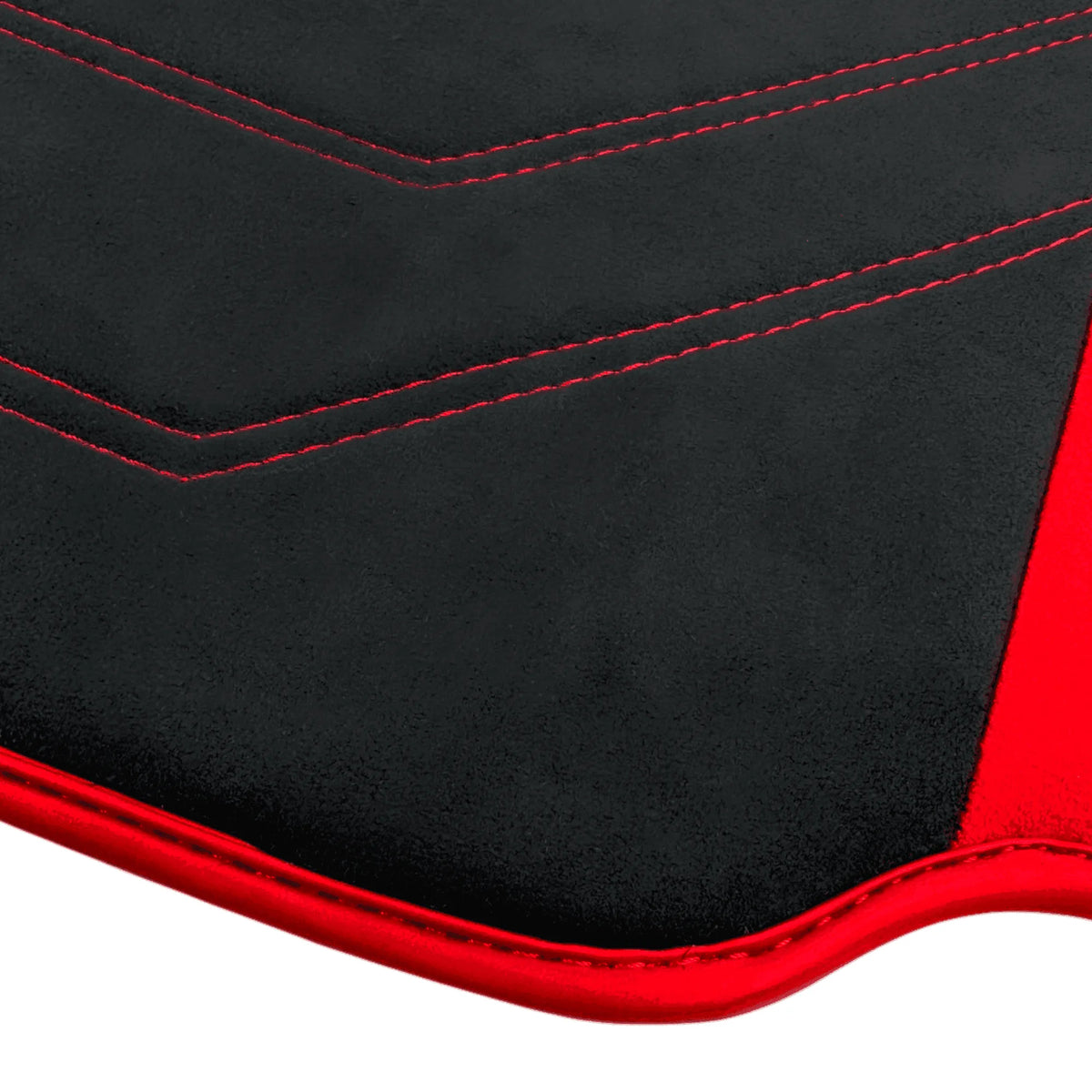 Black Alcantara Floor Mats for Ferrari F8 Spider (2019-2023) with Red Alcantara Accents