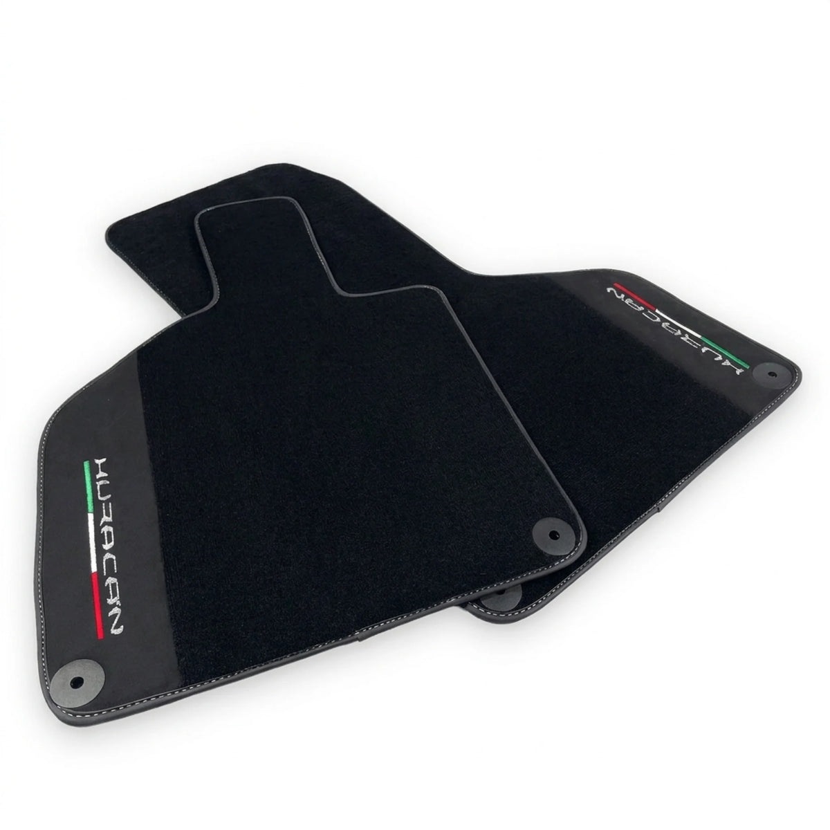 Black Carpet Floor Mats for Lamborghini Huracan with Alcantara Leather - AutoWin