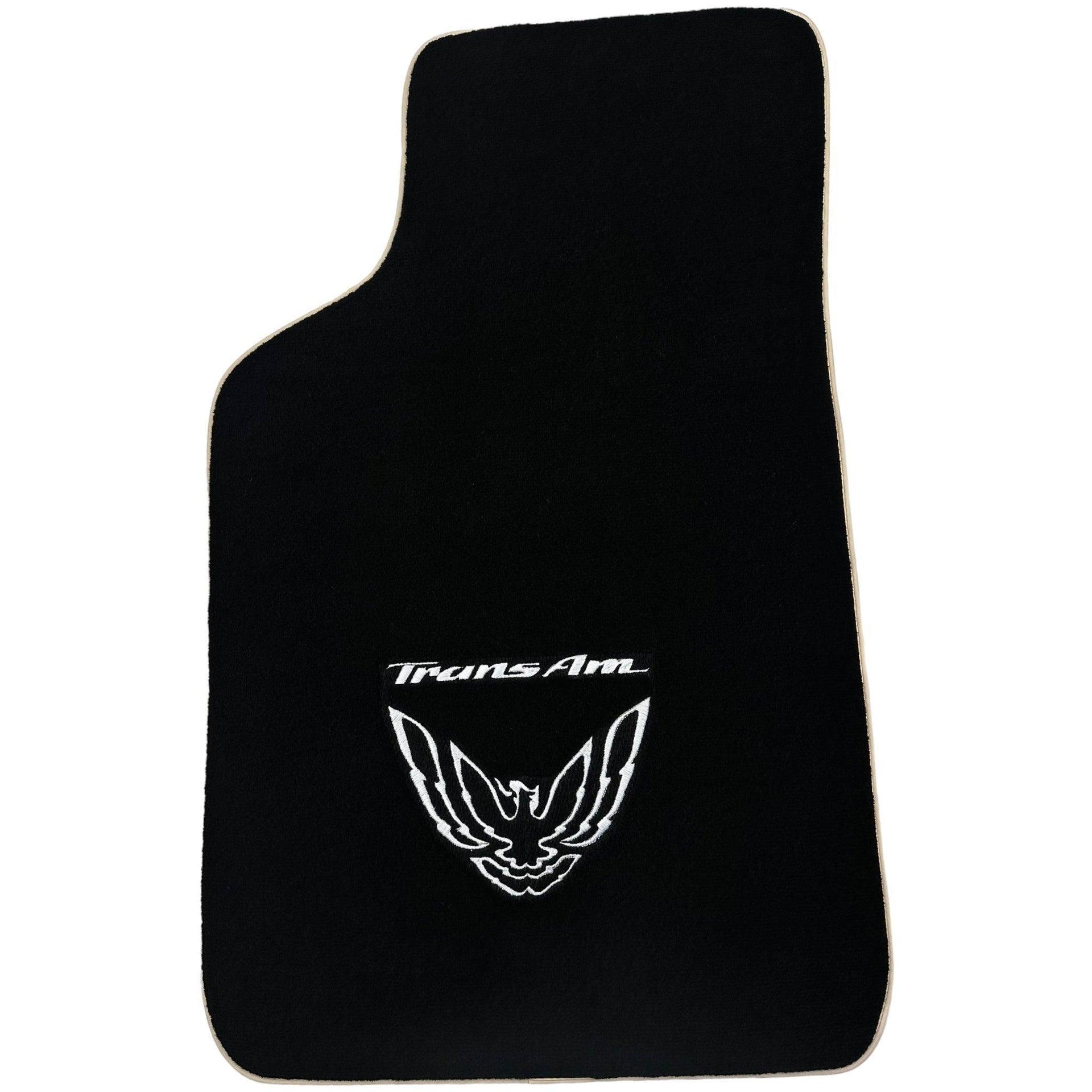 Black Floor Mats Beige Trim for Pontiac FireBird (1970-1981) Trans Am - AutoWin