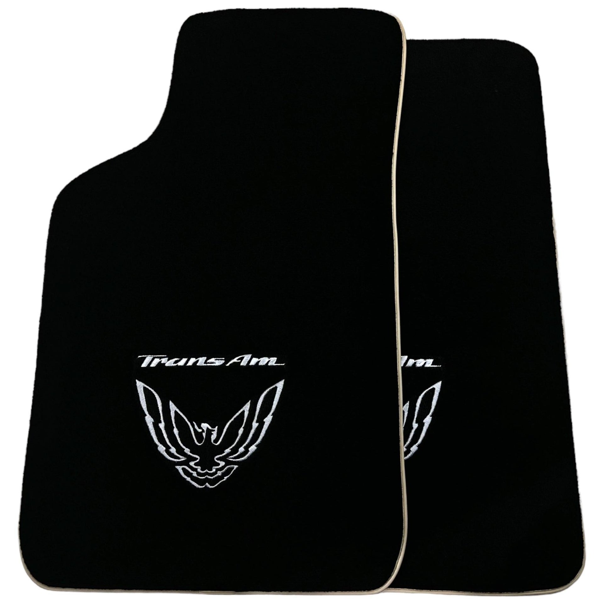 Black Floor Mats Beige Trim for Pontiac FireBird (1970-1981) Trans Am - AutoWin