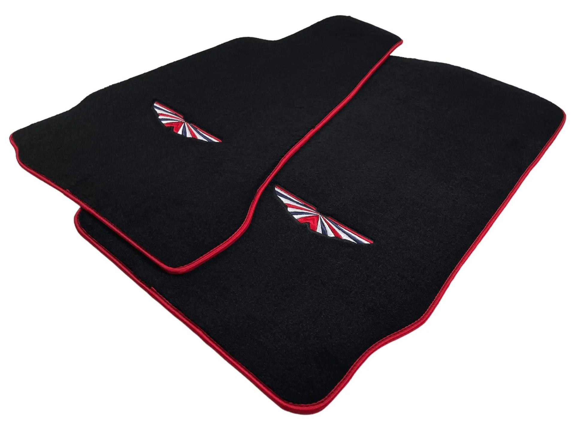 Black Floor Mats For Aston Martin DB9 (2004-2016) Red Trim - AutoWin