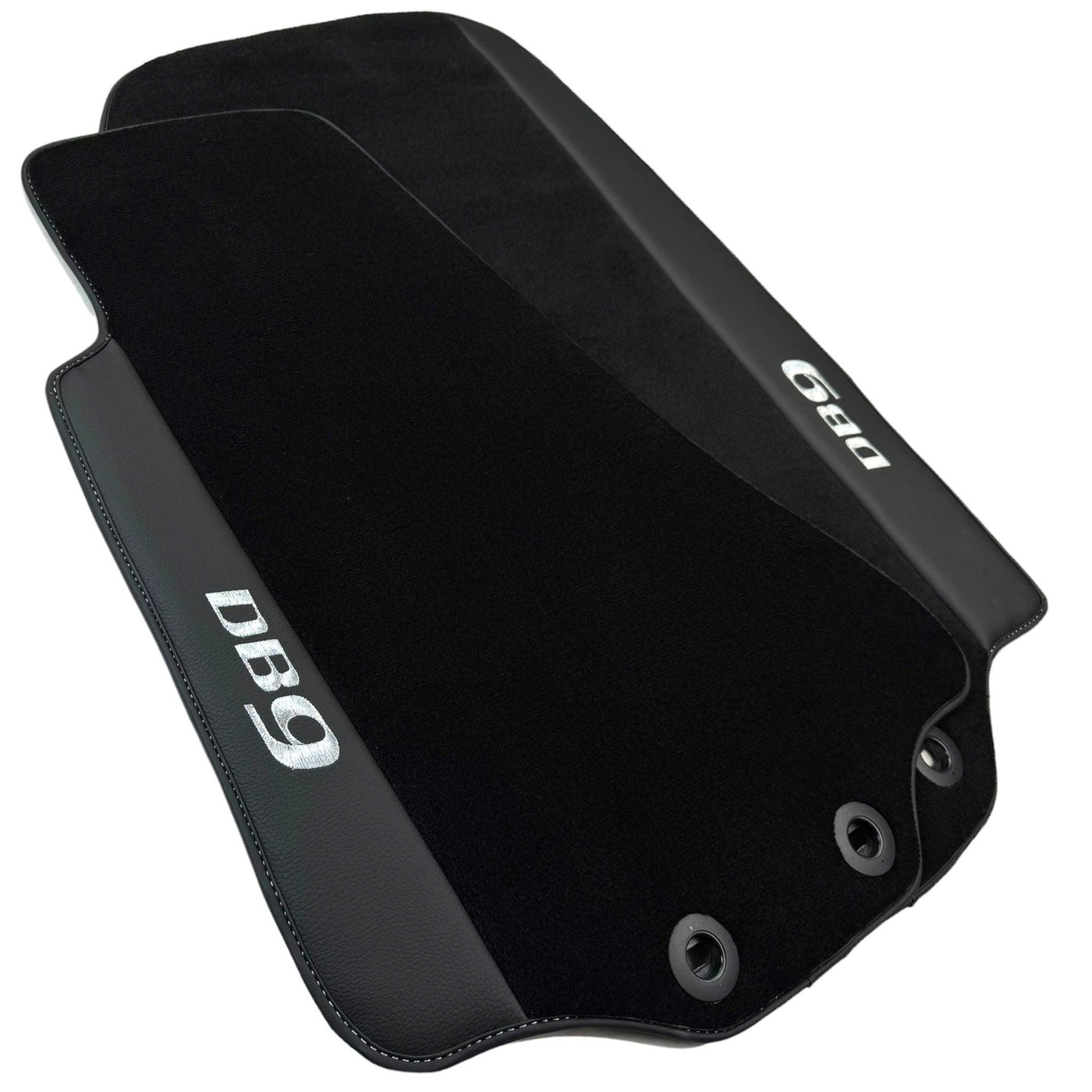 Black Floor Mats for Aston Martin DB9 Volante (2004-2016) Convertible with Leather - AutoWin