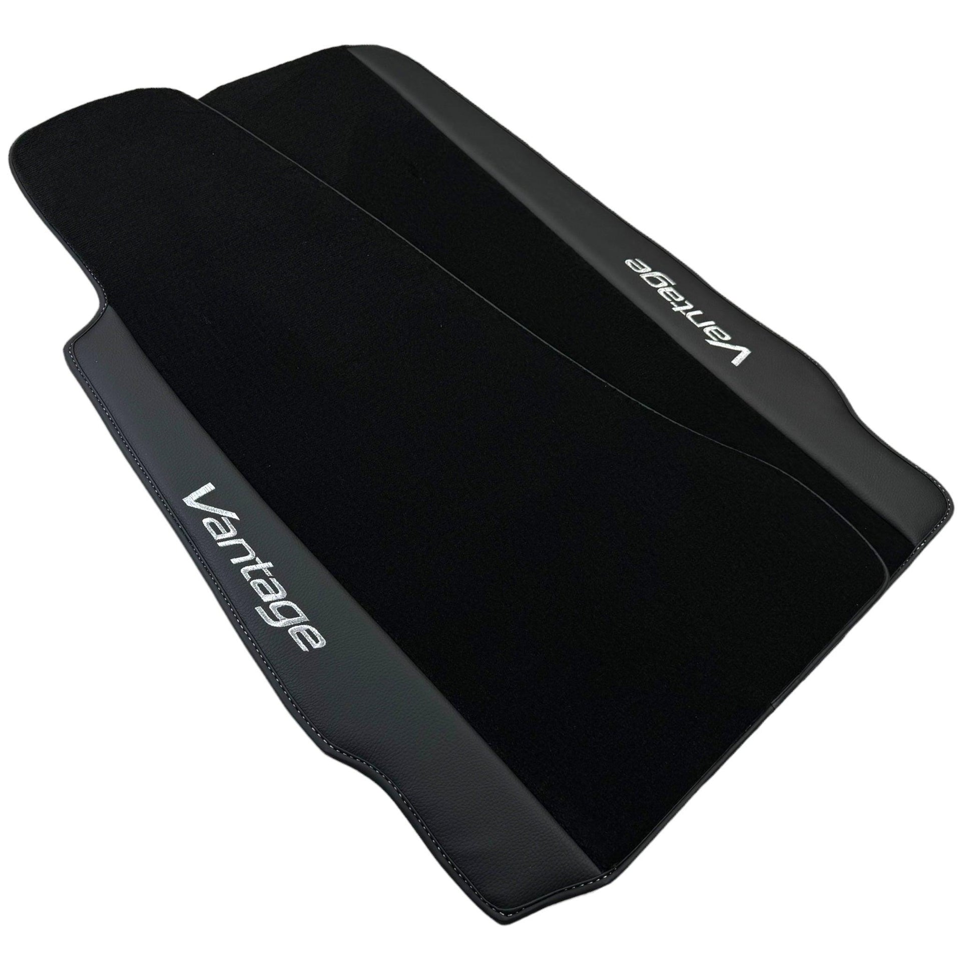 Black Floor Mats for Aston Martin V8 Vantage (2005–2023) with Leather - AutoWin