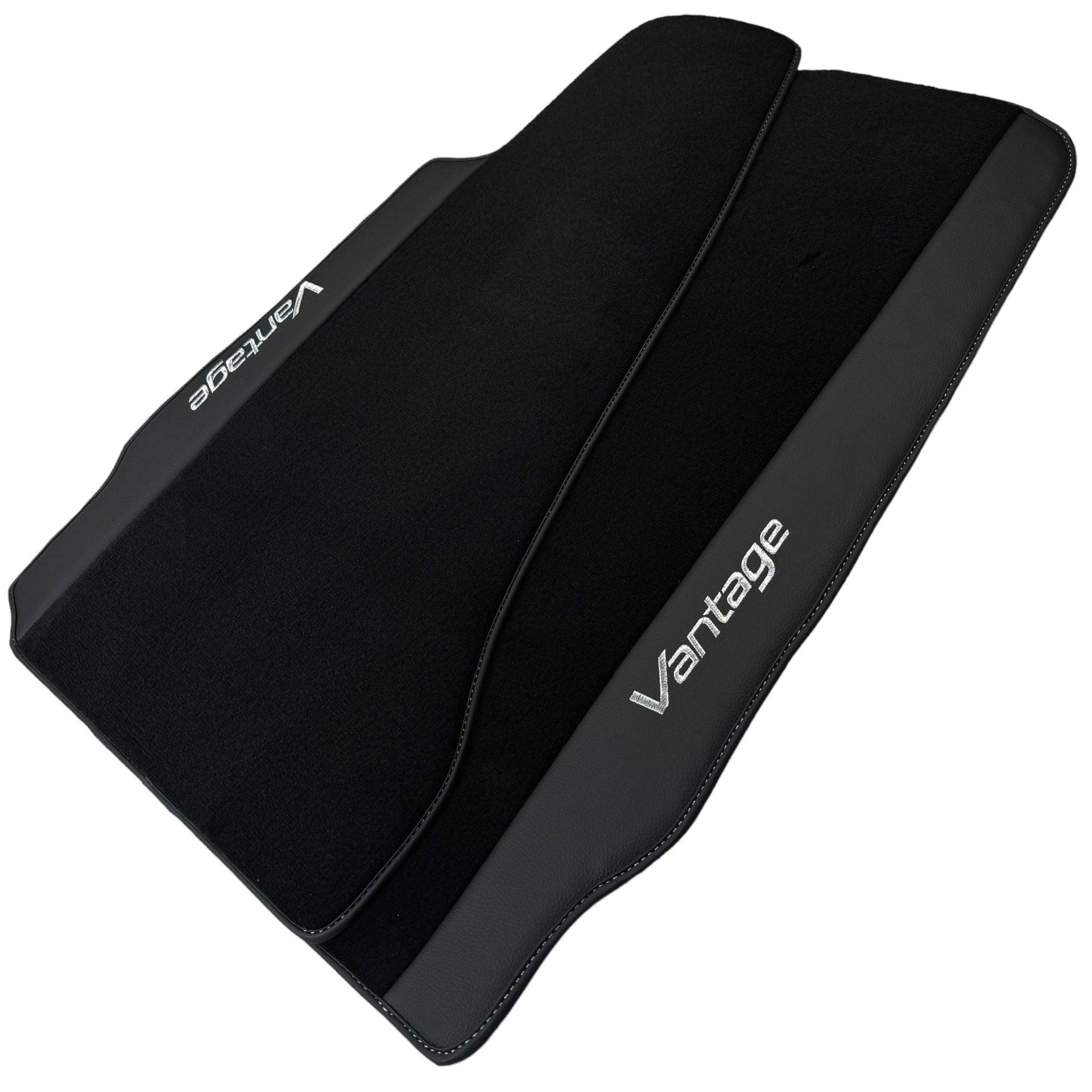 Black Floor Mats for Aston Martin V8 Vantage (2005–2023) with Leather - AutoWin