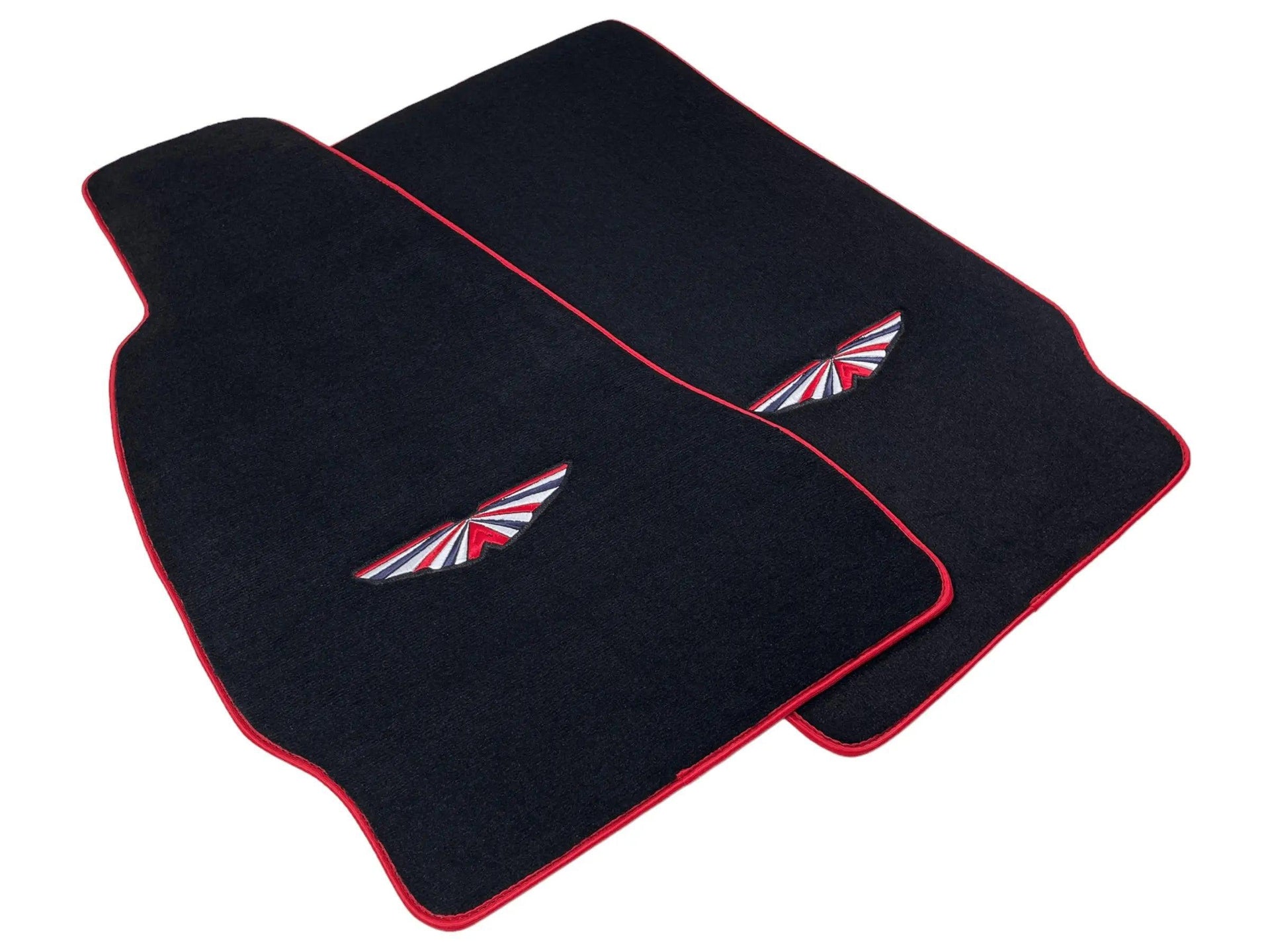 Black Floor Mats For Aston Martin Vanquish (2012–2018) Red Trim - AutoWin