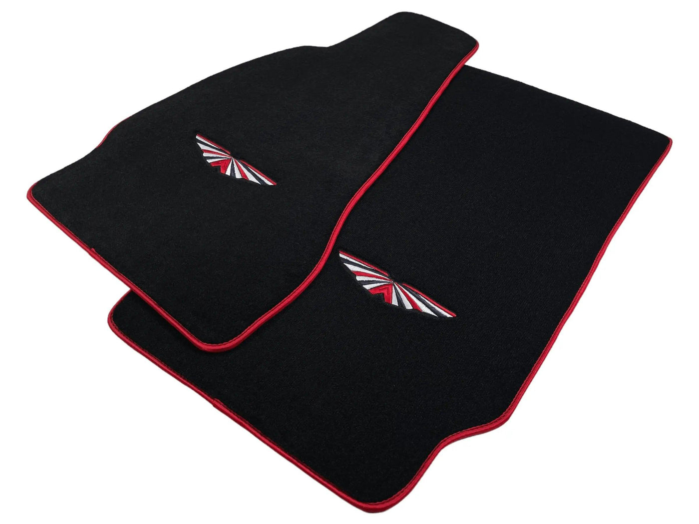 Black Floor Mats For Aston Martin Vanquish (2012–2018) Red Trim - AutoWin