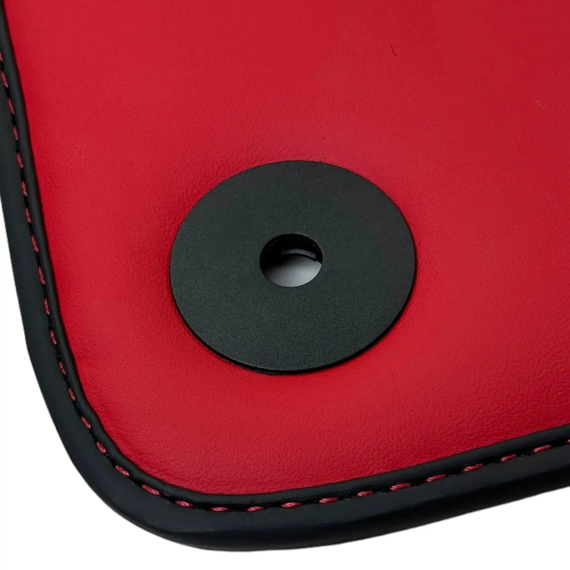 Black Floor Mats for Audi Q8 (2018-2023) with Red Leather | ER56 Design - AutoWin