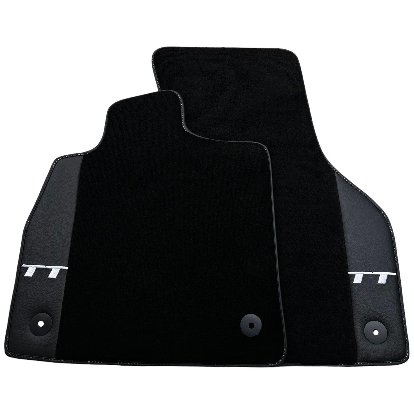 Black Floor Mats for Audi TT MK3 Coupe (2014-2019) with Leather - AutoWin