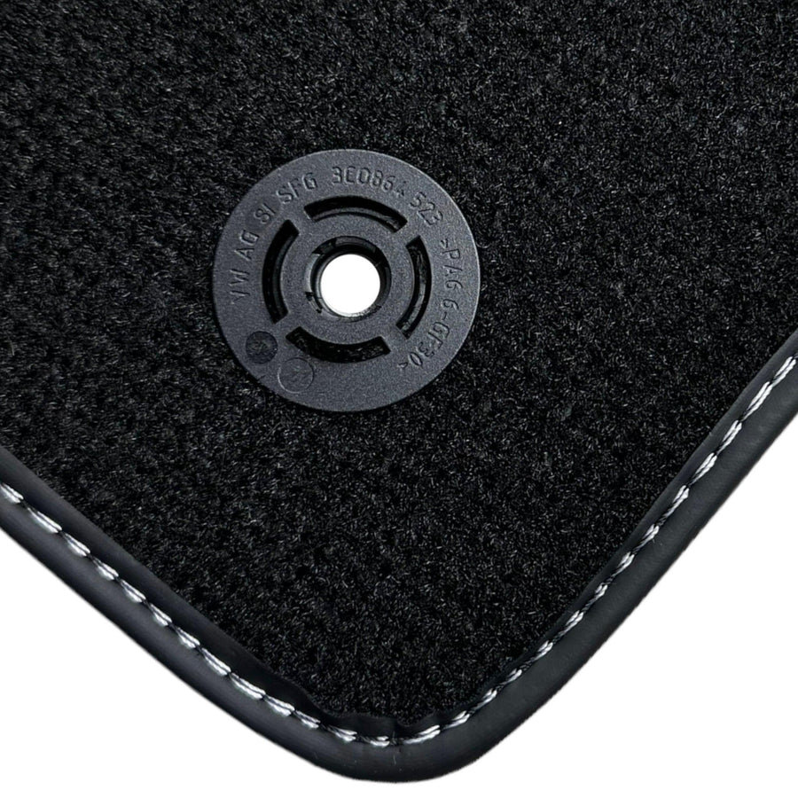 Black Floor Mats for Audi TT MK3 Coupe (2019-2023) with Leather - AutoWin